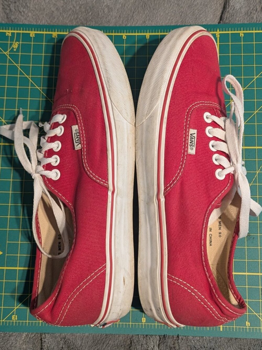 Mens Authentic Red Vans - Picture 5 of 10